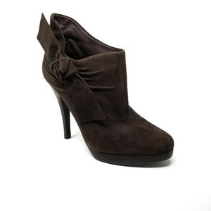 ALDO Brown Suede Bow Booties